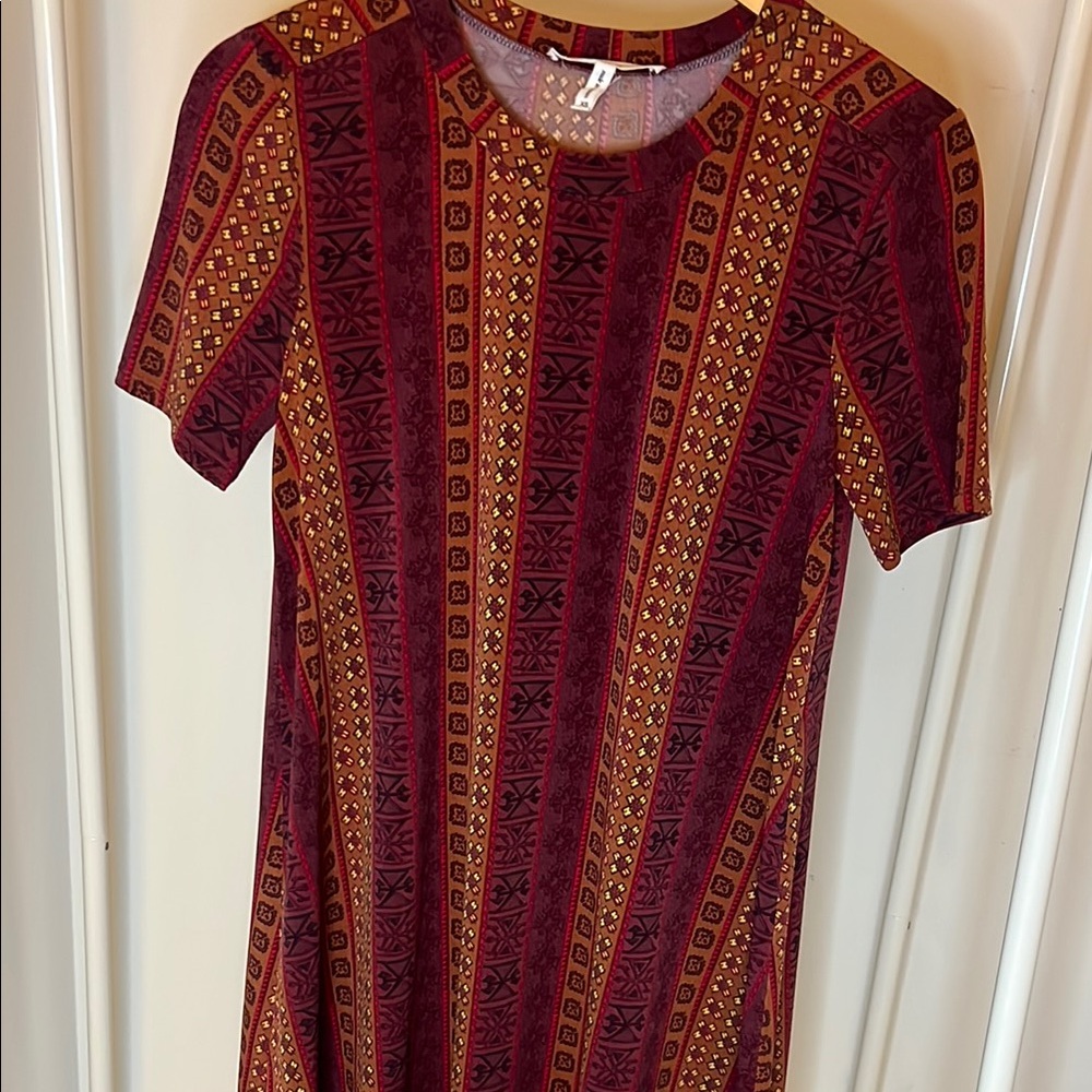 Patterned Red and Orange Dress